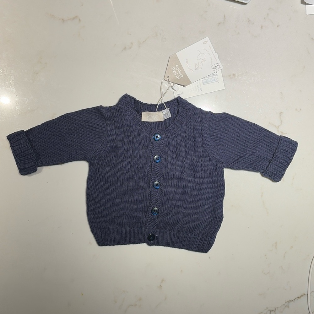 Chicco Navy Blue Baby Sweater sz 1 month